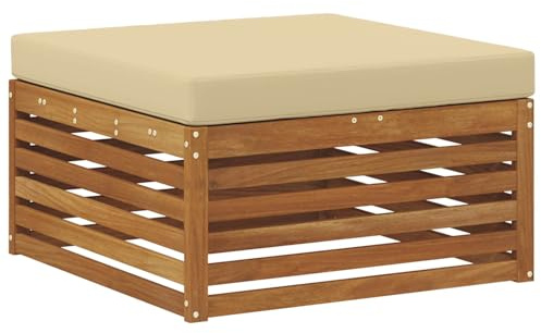 vidaXL Outdoor-Fußhocker Massivholz Akazie Natur, Balkonmöbel, modernes Gartenmöbel, elegant im Freien, wetterfest, leicht zu reinigen, Flexibles Design