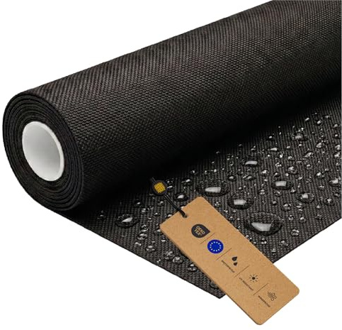LOMIQ Polyesterstoff Wasserdicht, 100x150 cm, Schwarz, 366 g/m2, Meterware Stoff Outdoor, Reißfest & Pflegeleicht, Material für Markisenstoff, Segeltuch, Gartenmöbel, Zelte, Rucksäcke, Tierbetten