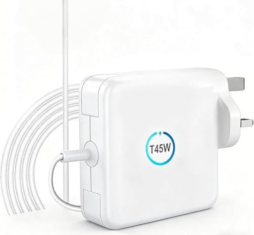 FiveBox 45W T-Tip Super Fast Charger，For Mac Book Air charger，For 45W T-Tip Mac Book charger, Compatible with Macbook Air 11 and 13 inch (2012-2017) models A1435, A1436, A1465, A 1466