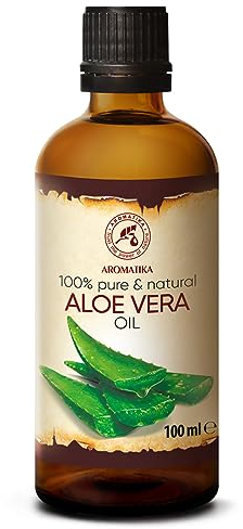 Aloe Vera Öl 100ml - Aloe Barbadensis - Brasilien - Aloe Vera-Öl Basisöl - Raffiniert - Intensive Pflege für Gesicht - Körper - Haare - Nägel - Hände - Massage