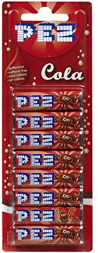 PEZ Bonbons Cola 8 x 8,5 g (1 Packung) Bonbons mit Cola-Geschmack. Koffeinfrei. Gluten- und laktosefrei