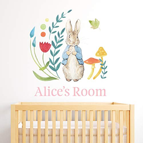 Beautiful Game Official Peter Rabbit Personalised Wall Sticker Mural PB003 (60cm Height x 50cm Width)