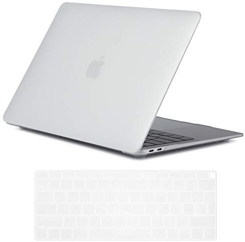 Se7enline New MacBook Air 13 Inch Case 2020/2019/2018 Smooth Plastic Hard Shell Case Cover for MacBook Air 13-Inch with Touch ID Version Model A1932/A2337/A2179 with Keyboard Cover, Frost Transparent