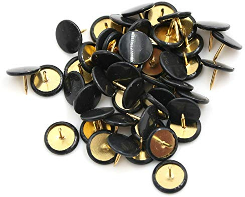 Supertool Reißzwecken, Pinnnadeln, Kartennadeln, Reißzwecken, mit Kunststoffköpfen und Stahlpunkten für Korktafel, dekorative Pinnwand, Bürokarte, 100 Stück (schwarz, 10 x 10 mm)