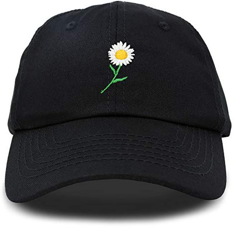 DALIX Damen Baseballkappe mit Blumenmuster - Schwarz - Einstellbar