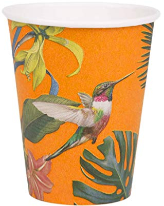 Talking Tables- Fully Recyclable and Biodegradable Party, Paper Cups, Lot de 8 gobelets tropicaux
