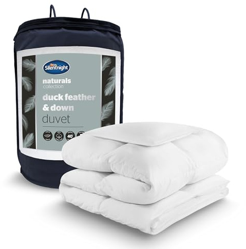 Silentnight Duck Feather and Down Duvet - Hotel Quality Luxury 13.5 Tog Double Winter Duvet Feather and Down Warm Cosy Quilt with Breathable Cotton Cover - Machine Washable - Double