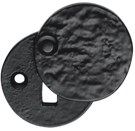 Ironmongery Solutions® Black Cast Iron Escutcheon Plates Keyhole Cover Key Hole Door Lock Accessories (Standard Covered Escutcheon)