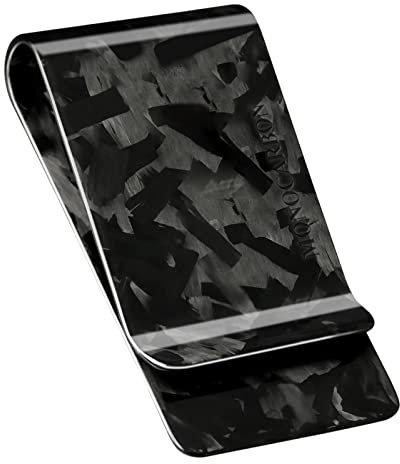 MONOCARBON Geldklammer aus Karbonfaser für und Kreditkarten, Geldhalter für Herren, minimalistische Geldklammern, Kreditkartenetui, Schwarz glänzend geschmiedet,