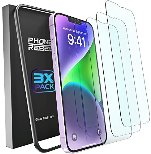 REBEL Glass Screen Protector for iPhone 13 Pro Max 2021 6.7 inch (3 Pack) - 0.4mm, Ultra High Strength, Shatter Resistant, Anti-Scratch Oleophobic, Easy Install Tool, 9H Tempered, Case Friendly