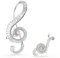 Swarovski Ariana Grande x Swarovski Ohrclips, Asymmetrisches Design, Kristallperle, Baguette-Schliff, Weiß, Rhodiniert