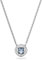 Swarovski Angelic Square Halskette, Weiße und Rhodinierte Damenhalskette mit Blauem Element und Strahlenden Swarovski Kristallen