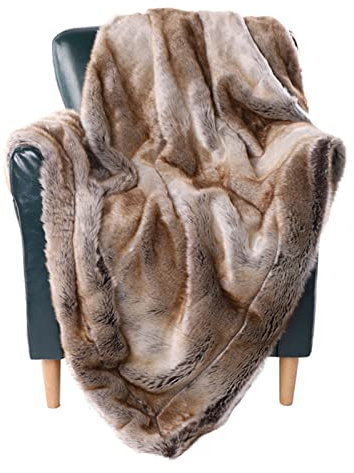 DieffematicMT Plaid Polaire Faux Fur Blankets for Beds Double Layer Fluffy Soft Warm Home Decoration Blankets Fur Blanket Thickened Double-Layer Blanket