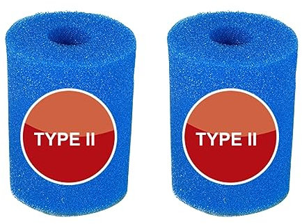 DAZZLEEX 2 spugne filtranti per filtro in tex tipo II lavabili, riutilizzabili, per piscina