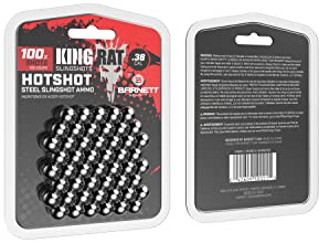 King Rat Slingshots by Barnett, Stainless Steel Slingshot Ammo for Barnett Slingshots, Hunting Quality, .38 Caliber, 100 Count