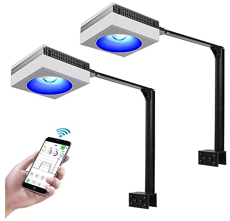 PopBloom RL90 WiFi Reef Meerwasser LED 180W, Dimmbar Riff Licht Salzwasser LED beleuchtung für Reef Coral Fish Salzwasser Aquarium, Intelligente WiFi-Steuerung
