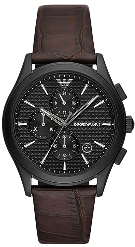 Emporio Armani Herrenuhr Chronograph Edelstahl schwarz, AR11549