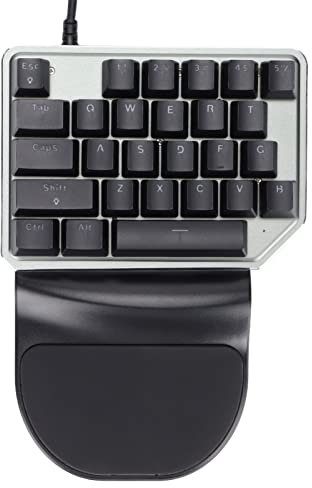 Zunate Clavier de Jeu à Une Main RGB Rétro-éclairé 27 Touches Mini Clavier de Jeu Portable Contrôleur de Jeu Ergonomique avec Prise Confortable pour PC Gamer