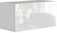 BROMARKT Premium Klapp-Hängeschrank 70x35x32 cm - Hängeschrank für Wohnzimmer, Schlafzimmer - Wandschrank Hängend - Platzsparende Hängeschränke - Hochglanz - Weiß