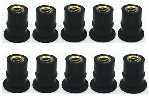 10 Pz/Set M4/M5/M6 Dado del Parabrezza del Motociclo, Moto Parabrezza Viti Carenatura Bulloni, Gomma Metrica Dadi Bene Parabrezza Parabrezza Carenatura Cowl (Straight convexity, M5)