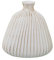 Vase Bouteille avec rainures en céramique Blanc Mat et doré 17x24x26 cm