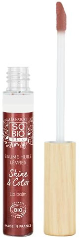 LEA NATURE SO Bio Étic Lippenbalsam mit Bio-Zertifizierung, Shine&Color, wertvolles Rosa, genährte & glänzende Lippen, nicht klebende Textur, Synergie pflanzlicher Öle, vegan, hergestellt in