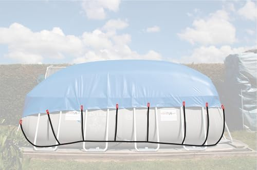 PoolBelt Befestigungsset Poolabdeckungen, Rechteckig 4.120x2.010x300mm | Befestigungsset Poolplane, Befestigung Abdeckplane, Für eckige Stahlrahmenpools