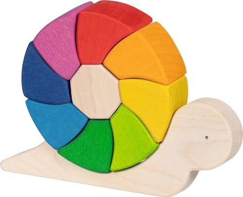 goki 58368 - Bausteine Kecke Schnirkelschnecke Pauline - goki Evolution - Bunte Farben auf Wasserbasis - Made in Europa