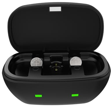 Wokyo Batterie ricaricabili per apparecchi acustici e caricabatterie per amplificatori acustici 312, caricabatterie con 2 batterie ricaricabili a bottone (caricabatterie + 2 batterie 312)