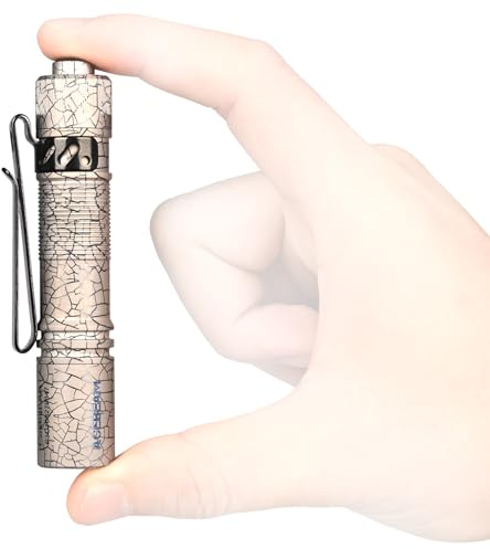 ACEBEAM Pokelit Mini AA Rechargeable Flashlight with Clip, 500 High Lumens, Super Bright Small EDC Flashlight, 519A 90+ High CRI, for Camping, Daily Use (Titanium)