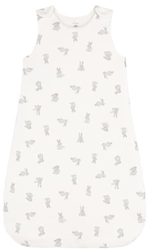 Petit Bateau A0AS3 Gigoteuse sans Manches Mixte Bébé, Marshmallow/Gris 0-6 Mois