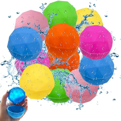 Wasserbomben Wiederverwendbar Funmo 12 Stück Wiederverwendbare Wasserbomben Wasserbombena Selbstschließend Strandspielzeug Wasserspielzeug Für Kinder Und Erwachsene Für Outdoor Und Wasserparks