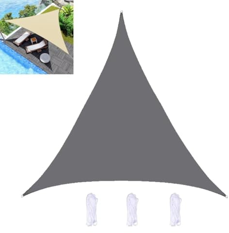 Sonnensegel Sonnenschutz Premium PES Polyester Dreieck Sunsegel, Wasserdicht Sonnenschutz Wetterschutz Segel Baldachin UV Schutz, 2×2×2m, Grau