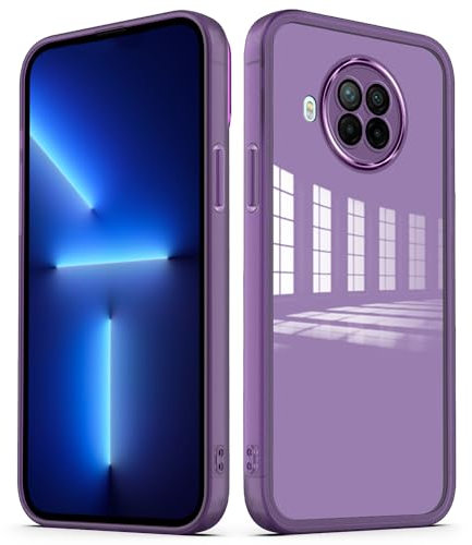 YUXING Funda para Xiaomi Redmi Note 9 Pro/Note 9S Carcasa Transparente con Película Protectora de Lente Ultra Delgado Antichoque Bumper Slim Case - Púrpura