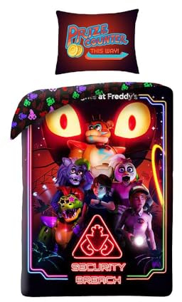 TDI Five Nights at Freddy's Security Breach Einzelbettbezug- und Kissenbezug-Set - Europäische Größe