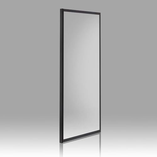 Anta fissa per doccia nero opaco L: 80 cm H: 190 cm con vetro trasparente temperato 6 mm | City