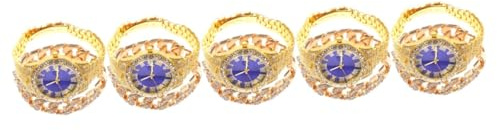 PACKOVE 5 Set Elegante Orologio Da Polso Con Diamanti Da Uomo Elegante Orologio Da Polso Maschile Bracciale in Acciaio Inossidabile