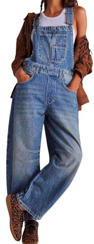 CHARTOU Women's Women Denim Barrel Jeans Overalls Casual (pack of 1)