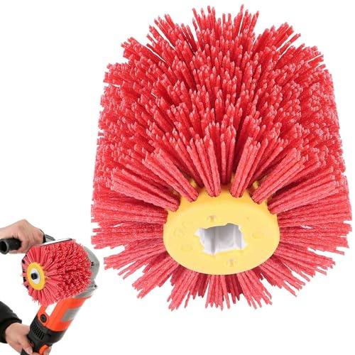 Spazzole abrasive: grana 80, larghezza 100mm - Ø 120mm | Spazzola per satinatura adatta, spazzola in nylon per macchina satinatrice Rosso spazzola setole spazzola abrasiva spazzola filo metallico
