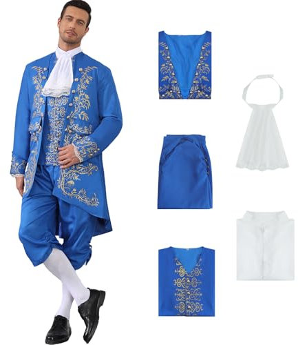 AYYOHON Disfraz de la Bestia de Bella Bella para cosplay, vestido de sirvienta, uniforme de Dan Steven, disfraz de príncipe para Halloween, para hombre, aristócrata, talla L