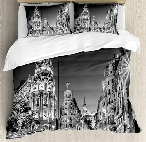 Rodths Barcelona Bettwäsche 135x200, Bettbezug 135 x 200 2er Set, Weiche Microfaser Deckenbezug mit ReißVerschluss, 1 Kissenbezug 80x80 cm, Bügelfreie Weich Bettdeckenbezug
