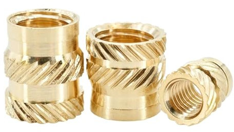 Messing Mutter Messing-Einsatzmutter 1/4 2-56 4-40 6-32 8-32 10-32 Gewinde-Heißform-Doppel-Twill-Einbettungsmutter for 3D-Drucker(4-40(OD4.6mm) 30Pcs,Length 1 I 4 inch)