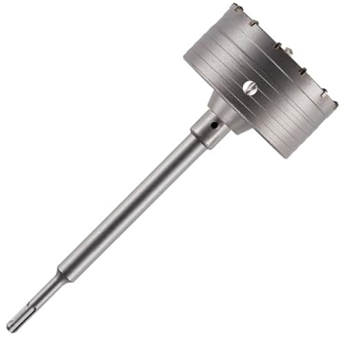 115mm TCT Core Drill Bit + SDS Adapter + Tungsten Carbide Tipped Pilot Drill For Concrete, Masonry, Brick, Aerated Block Etc. Concrete Hole Saw Wall Drill Bit Set With 240mm Long SDS Extension Bar