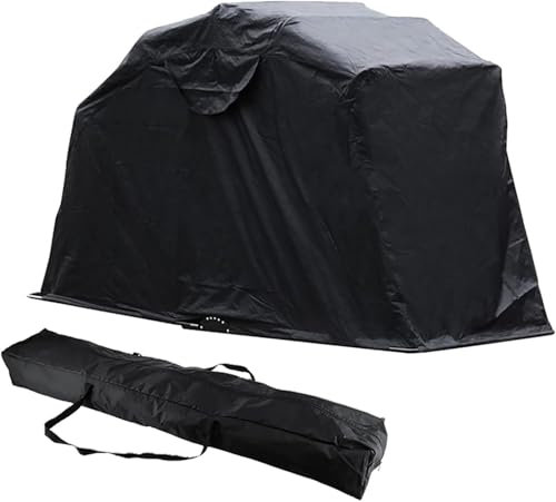 Tissu Oxford résistant à la déchirure Housse de vélo Housse de moto noire avec sac de transport Tente de moto de camping Tente de garage de moto Outils de plein air de moto Outils de jardin Abri de pa