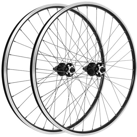 29 Zoll Mountainbike-Laufradsatz, Aluminiumlegierung Felge Scheibenbremse Hinterrad Vorderrad, MTB-Laufradsatz Schnellspanner Vorne und Hinten Räder, Doppelte Sechs-Loch-Scheibe, Schwarz