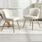 Ya-Home Esszimmerstühle 2er Set aus Samt, Moderne Küchenstuhl mit geschwungener Rückenlehne Polsterstuhl goldenen Metallbeinen für Küche/Wohnzimmer, Beige