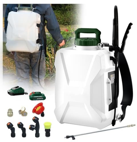 Akku-Drucksprüher 12L, Drucksprühgerät, 55 PSI Sprühdruck, 7 m Sprühweite, 50–96 cm Teleskopdüse, transparenter Tank, kompatibel mit Makita 18V Akku, inkl. Witlight Akku & Ladegerät, 7 Düsen