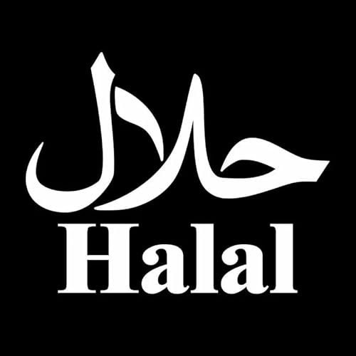 CHSLO Autoaufkleber 14,4 cm * 11,5 cm Halal Vinyl Auto Aufkleber Aufkleber Arabischer Islam Schwarz/Silber
