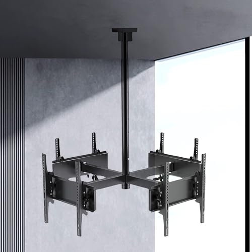 Soporte de TV de Techo de 4 Lados, Soporte de Pared para TV, Elevador telescópico de Altura Ajustable para TV de 32 a 50 Pulgadas, Soporte para Pantalla Plana/Curva de 4 Movimientos, Marco g