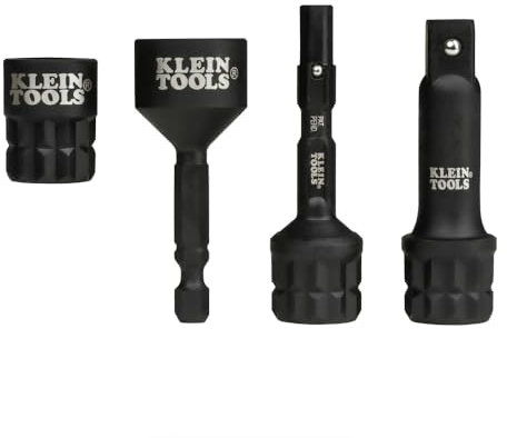 Klein Tools 65KADPM KNECT (M) Impact Socket Adapter Set, 4 Adapters for 3/8-Inch Drive Tools, Flip Sockets and Impact Drivers, Compatible with KNECT (S) and (M) Systems